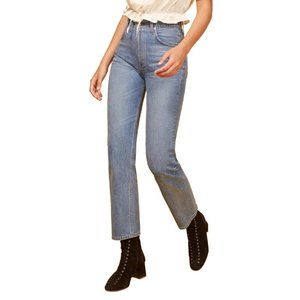 Reformation "Cynthia" High Relaxed Jeans in Aegean Size 25